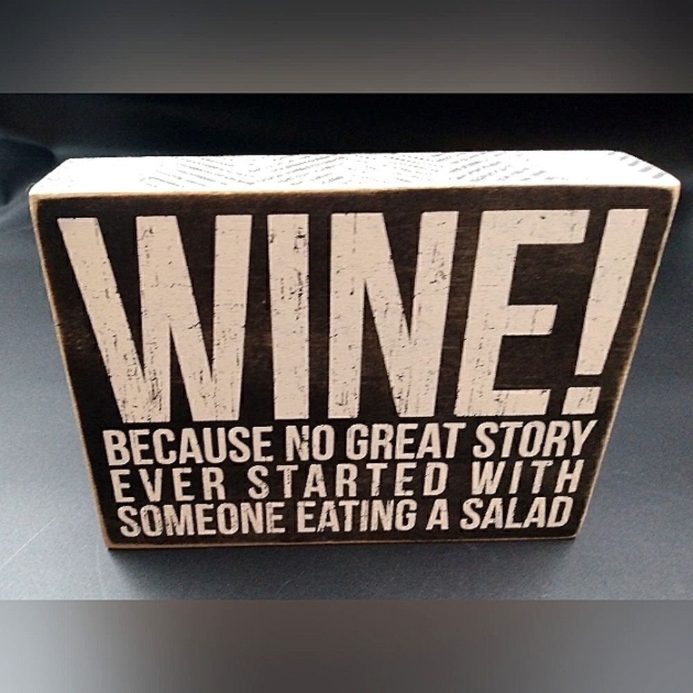 FREE with Purchase Wine Wall Art Home Decor  Wood Frame Sign New